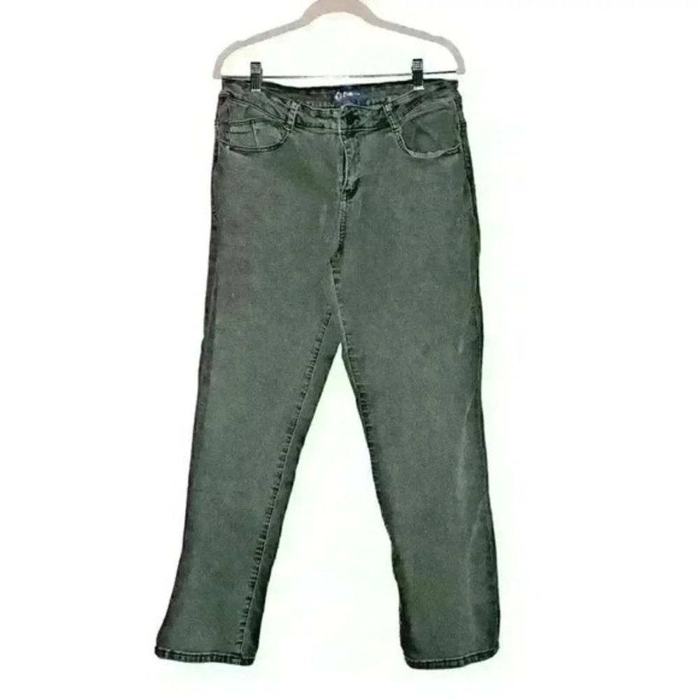 Democracy Flex-ellent Straight Leg Jeans Office Western Sage Green Denim